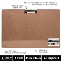 Clipboard A3 Masonite Office Central 228775 Landscape Small clip with Plastic Corner Grips 