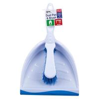 Dustpan and Brush Cleaning Set Xtra Kleen 230976 Hangable Blue and White Small 