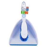 Dustpan and Brush Cleaning Set Xtra Kleen 230983 Hangable Blue and White Large 
