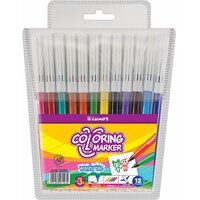 Marker Colouring Washable Luxor 6101/12 Assorted Vivid Colours Hangsell Pack 12 