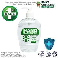 Hand Sanitiser 1st Care Pump Action 500ml 242931 Approx 70 percent Alcohol