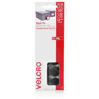 Velcro Stick On Hook and Loop Dots 22mm 12 Dots Black 