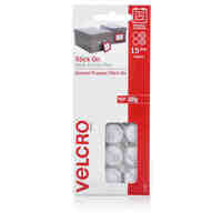 Velcro Stick On Mini Dot Hook and Loop 16mm 15 Dots White 