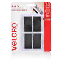 Velcro Stick On Tape Hook and Loop 25 x 50mm 6 Sets Black 