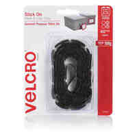 Velcro Stick On Hook and Loop Dots 22mm 40 Dots Black 