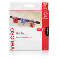 Velcro Stick On Tape Hook and Loop 25mm x 2.5m Black 