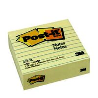 Post It Note 3M 675 YL 98.4mm x 98.4mm Fat Pad Lined Yellow 300 Sheets