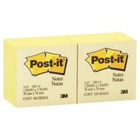 POST-IT NOTES 654 76X76MM YELLOW PK12