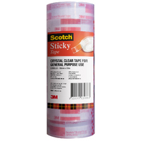 Tape 3M Scotch Sticky 502 18mm x 33m Tower Pack 8