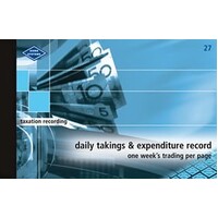 Daily Takings and Expenditure Record Book Zions No 27
