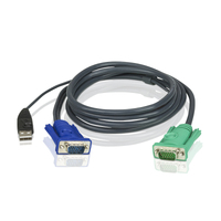 ATEN 1.2M 3IN1 VGA, USB CONSOLE KVM SPLIT CABLE HDB-15M TO SPHD-15M NO WTY