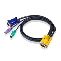 ATEN 3.0M 3IN1 VGA, PS/2 CONSOLE KVM SPLIT CABLE HDB-15M TO SPHD-15M NO WTY