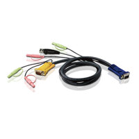 ATEN 1.8M 3IN1 VGA+3.5MM STEREO AUDIO+MIC, USB KVM CABLE NO WTY