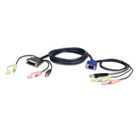 ATEN 1.8M USB VGA TO DVI-A KVM CABLE WITH AUDIO 2YR