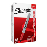 Marker Sharpie Permanent Fine 1.0mm Red Box 12