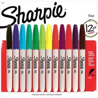 Marker Sharpie Permanent Assorted Fine Point 30075PP Card of 12