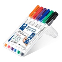 Marker Whiteboard Pen Staedtler Lumocolor 301 WP6 Slim Barrel Asst.Colours Wallet 6 46925