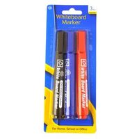 Markers Whiteboard Dats 3058/57842 Pack 3 Assorted Black Blue and Red 