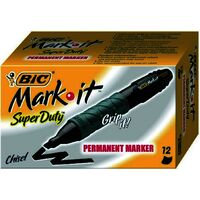 Marker Bic 4 x 4 Tank Grip Chisel Point Mark It 31852 Black Box 12