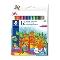 Staed Fibre Tip Pen Ast Bx12