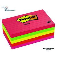 Post It Note 3M 635 5AN 73mm x 123mm Lined Assorted Capetown Pack 5