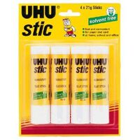 Adhesive Glue Stick UHU 40573 Stic 21grams Multi Pack of 4 