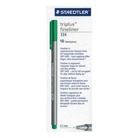 Pen Staedtler Triplus Fineliner 334 5 0.3mm Green Box 10