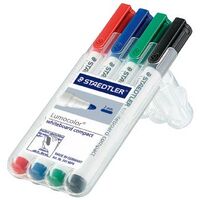 Whiteboard Marker Staedtler Compact Bullet Point 341WP4 Wallet 4 Assorted Colours 