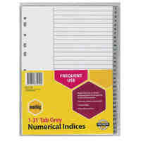 Divider A4 Marbig Indices PP 1 To 31 Grey 35040