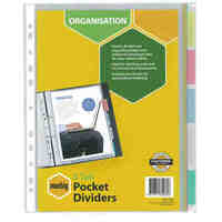 Divider A4 Marbig Organisation Pocket 5 Tab Insertable 35080 