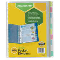 Divider A4 Marbig Organisation Pocket 10 Tab PP Coloured Pockets 35081 