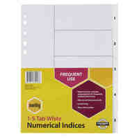 Divider A4 Marbig Indices PP 1 to 5 White 35101