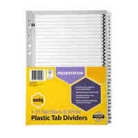 Divider A4 Marbig 1 to 31 Black and White Plastic Tab 35128F