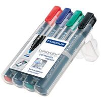 Marker Staedtler Lumocolor Permanent Bullet 352WP4 Wallet 4 Assorted 