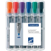 Marker Staedtler Flipchart 356 WP6 Bullet Point Assorted Wallet 6