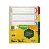 Divider A4 Marbig Manilla Board 1 to 5 Tab Extra Wide Multi Coloured Tabs 36150F