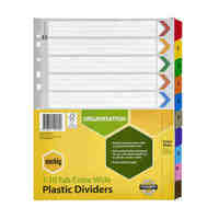 Divider A4 Marbig Manilla Board 1 to 10 Extra Wide Reinforced Coloured Tabs 36250F