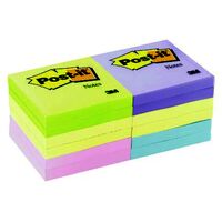 Post It Note 3M 654 AST 73mm x 73mm Assorted Marseille 100 Sheet Pad Pack 12