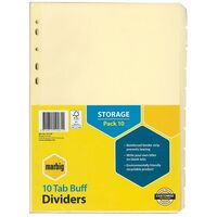 Divider A4 Marbig Manilla 10 Tab 37110F Buff