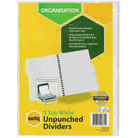 Divider A4 Marbig Manilla 5 Tab Unpunched White 37305F