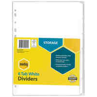 Divider A4 Marbig White Manilla 6 Tab 37620F