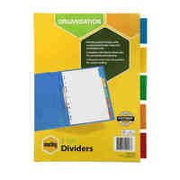 Divider A4 Marbig White Manilla 5 Tab Five Insertable Coloured Tabs 37640F 