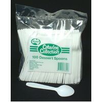 Cutlery Dessert Spoons Plastic Alpen Bag 100