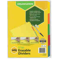 Divider A4 Marbig Manilla 5 Tab Erasable 37900F