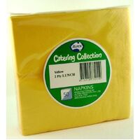 Serviette Alpen Luncheon 2 Ply 320 x 320 mm Yellow Pack 50