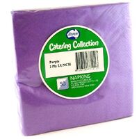 Serviette Alpen Luncheon 2 Ply 320 x 320mm Purple Pack 50