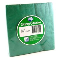 Serviette Alpen Luncheon 2 Ply 320 x 320 mm Green Pack 50