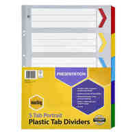 Divider A3 Marbig 5 Tab Reinforced Portrait 38605F