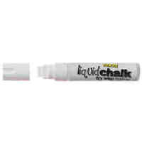 Liquid Chalk Marker Texta Dry Wipe 15mm Jumbo Chisel Card of 1 White 