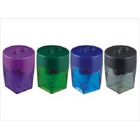 Sharpener Barrel Double Deli Cubic 39768 Counter Display Box 12 Assorted Colours 